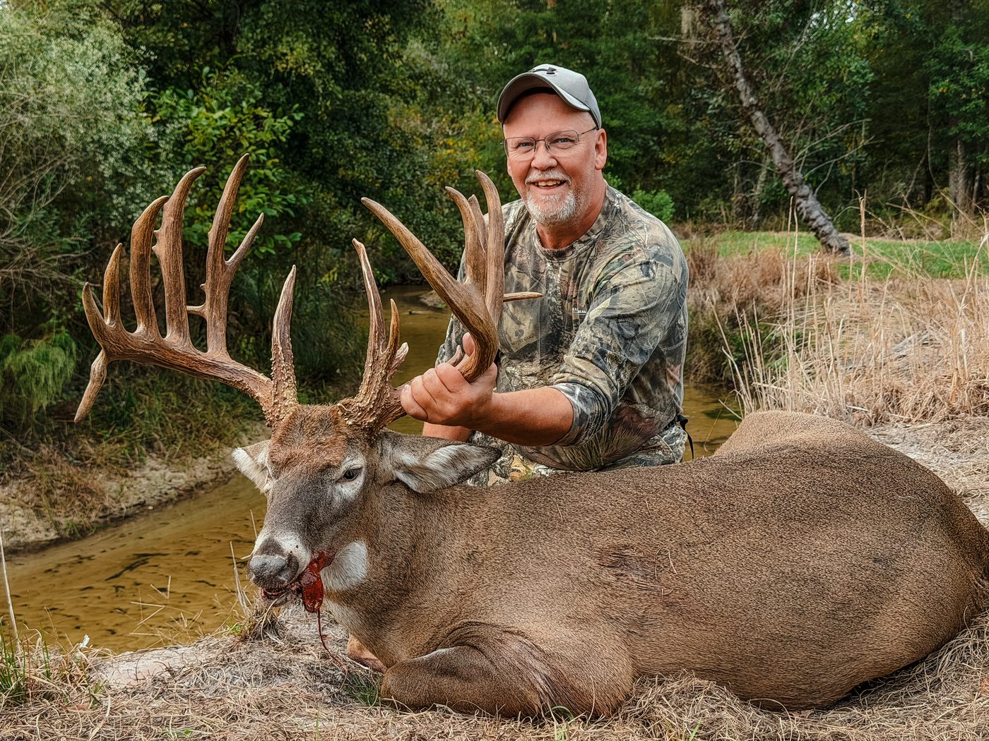 Trophy whitetail buck in Florida Panhandle habitat